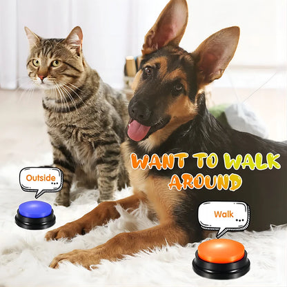 Pet Communication Button Recordable Talking Training Buzzer Cat Dog Toys Talking Starters  Speaking Button Portable Pet Supplies