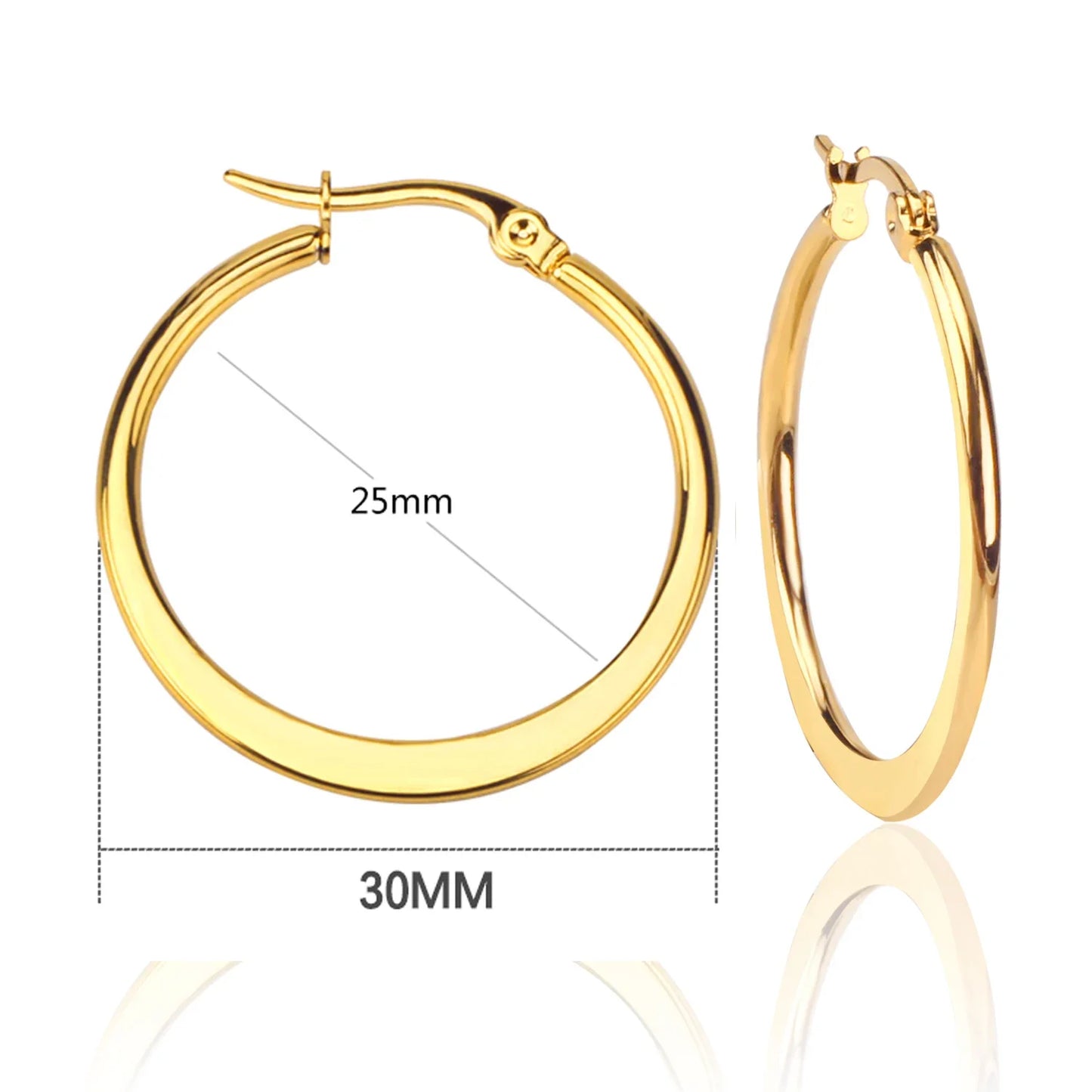 LUXUSTEEL Stainless Steel Hoop Earrings | Simple Geometric Shapes for Women