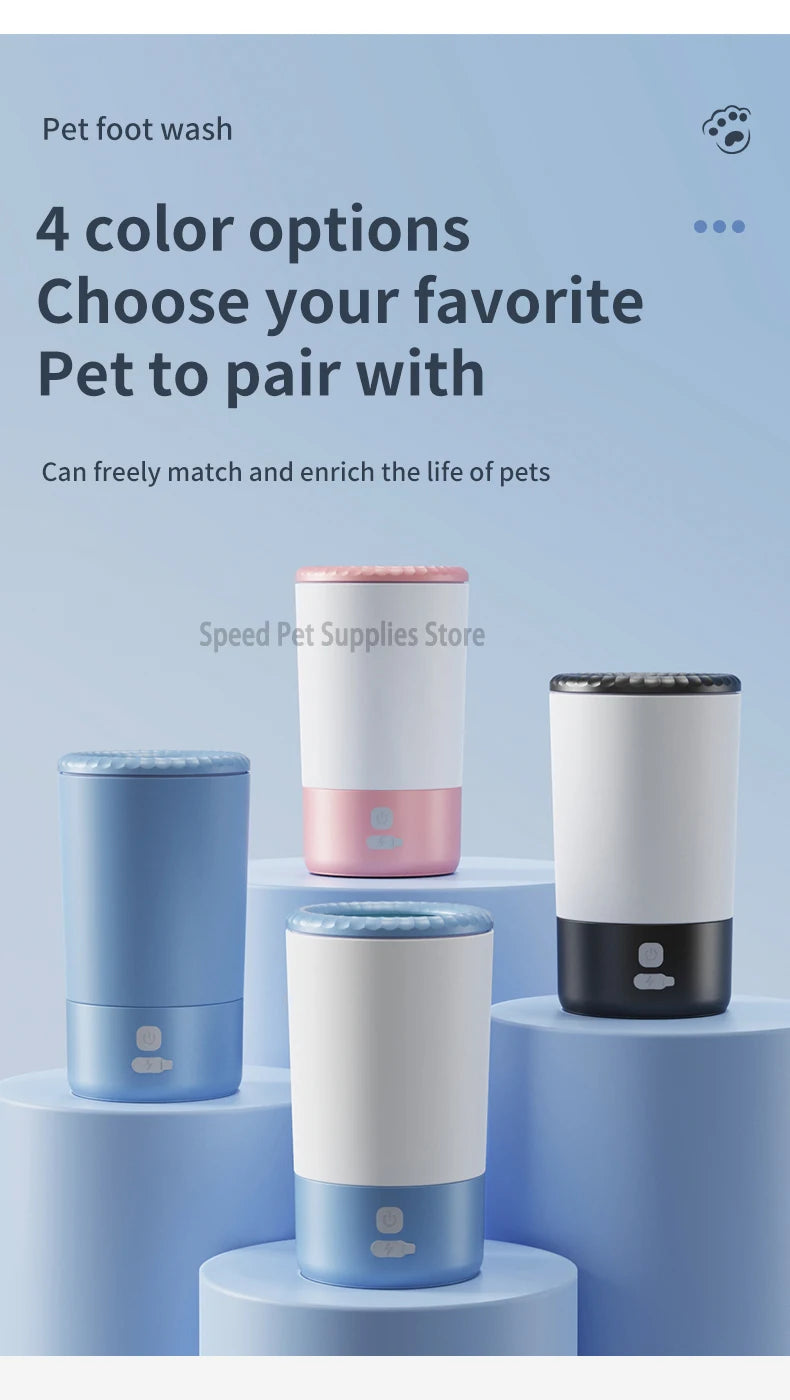 Pet Foot Washing Machine Electric Pet Paw Cleaner Automatic Dog Quick Cleaner Pet Paw Portable Low Noise Waterproof Foot Cup