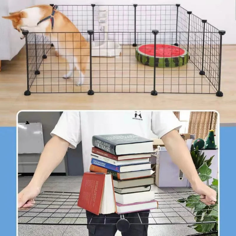 DIY Pet Fence Panels Simple Wire Mesh Panels for Rabbit Cat and Dog Cages Stackable Assembleable Fences Multi Functional Cages