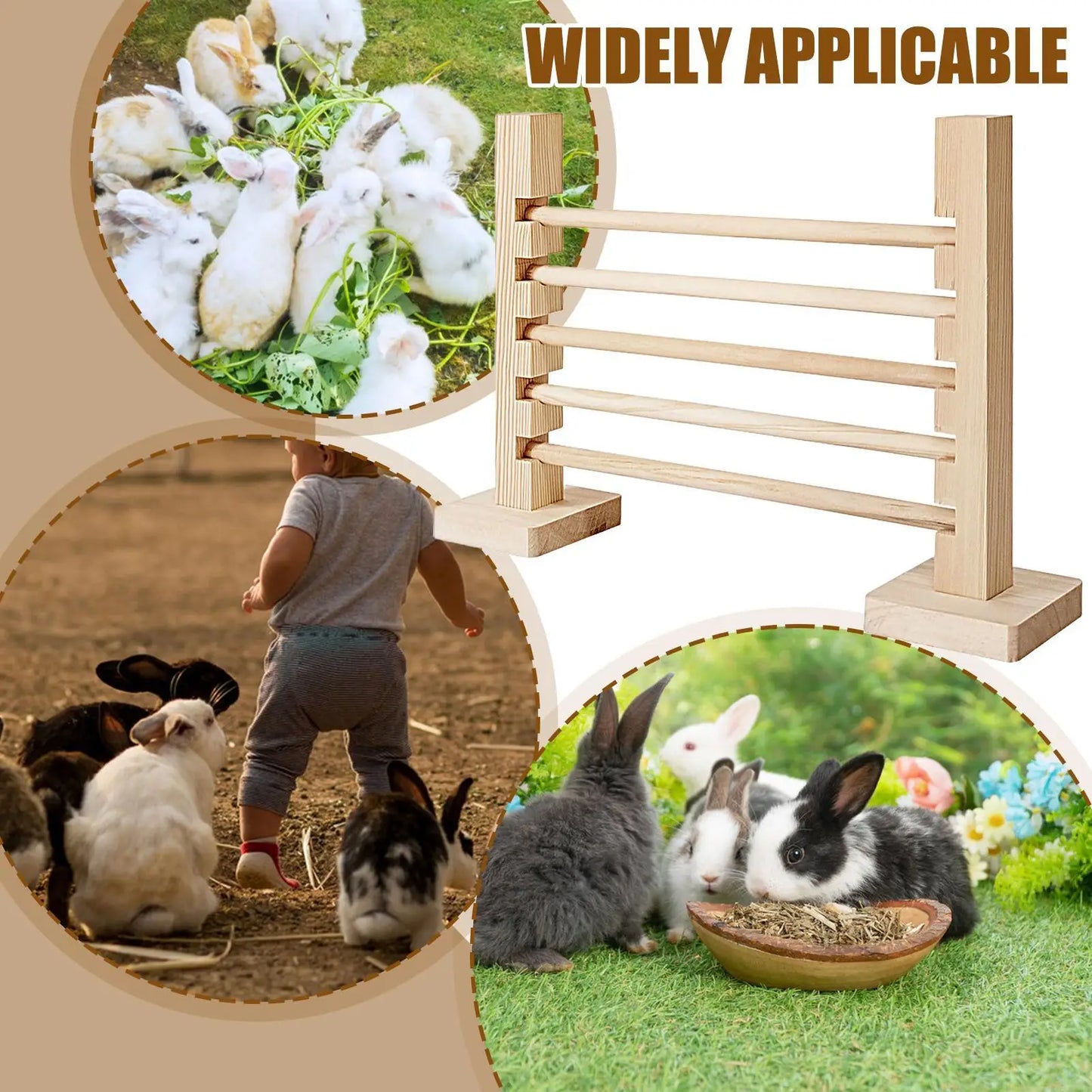 Rabbit Exercise Obstacle Wooden Bunny Agility Equipment Adjustable Height Small Animal Toy Training Games for Pet Habitat Ferret