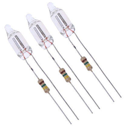 20PCS Neon Indicator Lamps With Resistors for 220V AC Mains | Red Glow Lamp