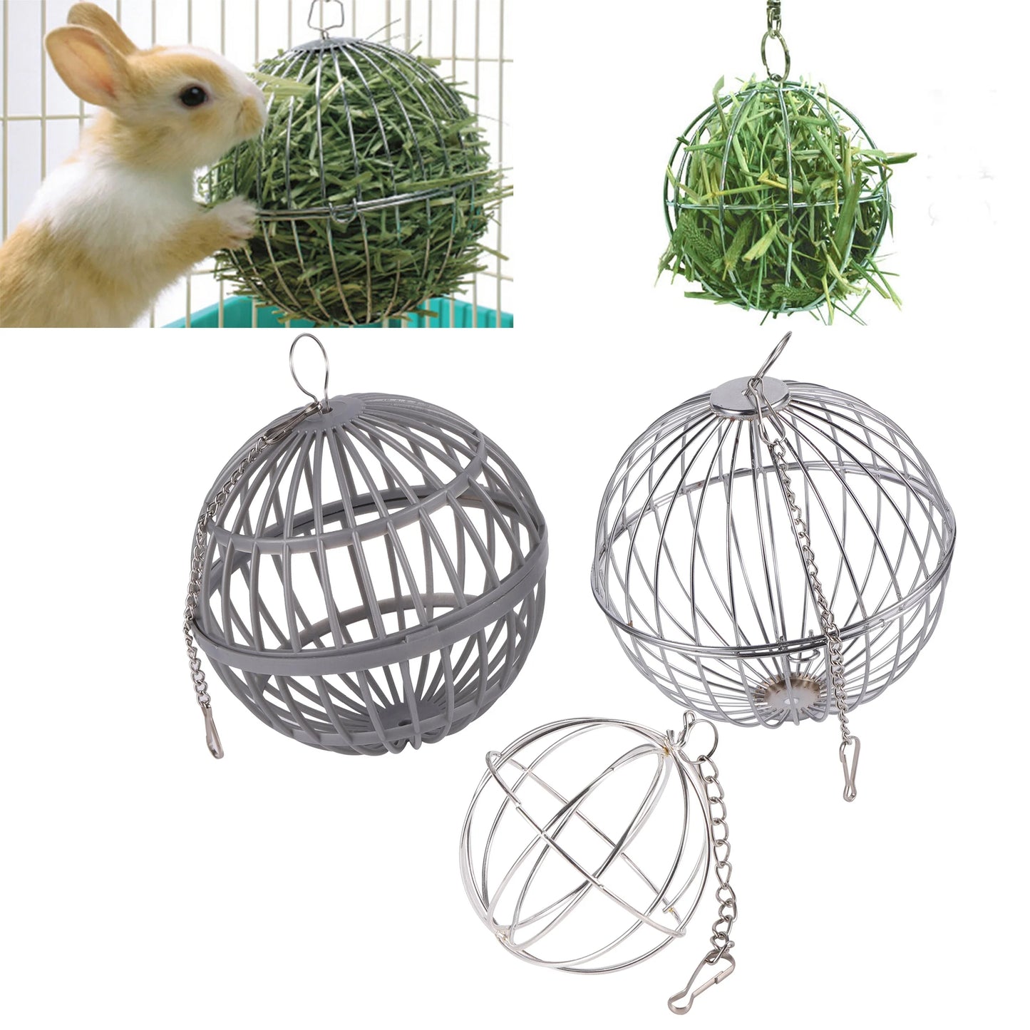 1 Pc Pet Rabbit Hay Toy Feeder Ball Feed Dispensing Sport Hanging Hay Ball Small Pet Guinea Pig Hamster Feeding Accessories