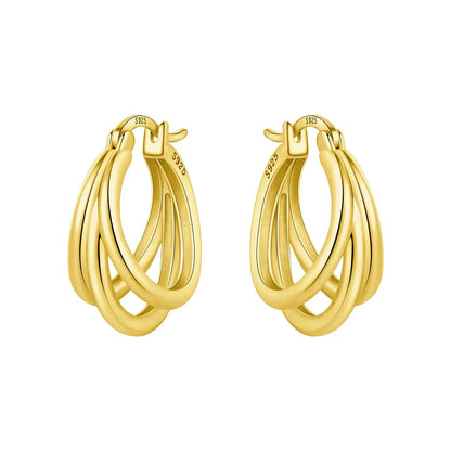 925 Sterling Silver Multi-Layer Hoop Earrings | Trendy Fine Jewelry Gift for Women
