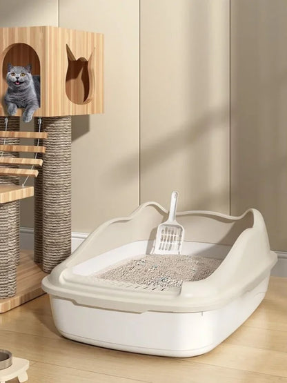 Cat Bedpans Cat Litter Box Pet Sandbox for Kitty Anti-Splash Cats Toilet Pet Sandbox Kitten Tray Bedpan Cleaning Cat Supplies