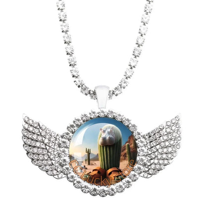 25mm Angel Wing Necklace | Italian Brainrot Pendant Funny Animal Jewelry Gift