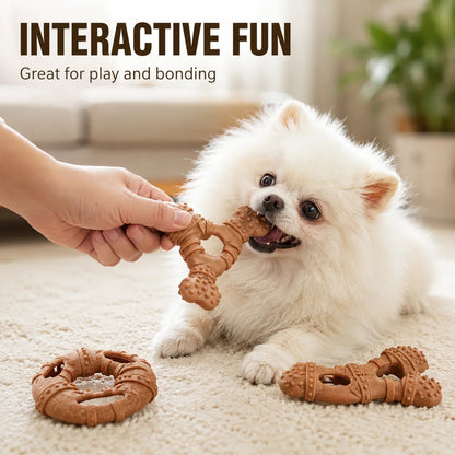 Dog Toy, Bone-Like Teething Stick, Durable, Tooth-Cleaning, Self-Entertaining and Boring, Small Dog-Shaped Pet Toy