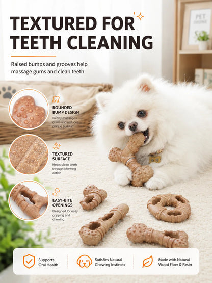 Dog Toy, Bone-Like Teething Stick, Durable, Tooth-Cleaning, Self-Entertaining and Boring, Small Dog-Shaped Pet Toy