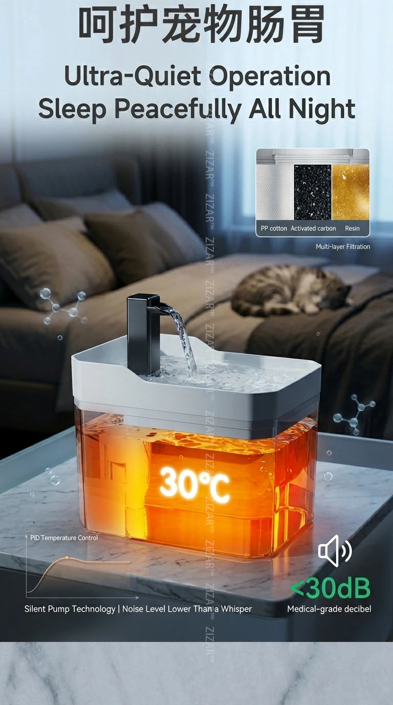 Pet Drinking Fountain Automatic Cat Water Fountain Smart Pet Water Dispenser for Dog Cat Constant Temperature Drinking Supply
