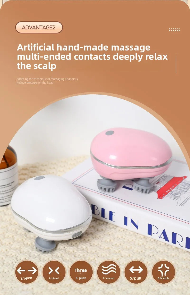 Pet Electric Head Massager Instrument Multi-functional Charging Cat Decompression Relax Tissue Kneading Vibrating Pet Products