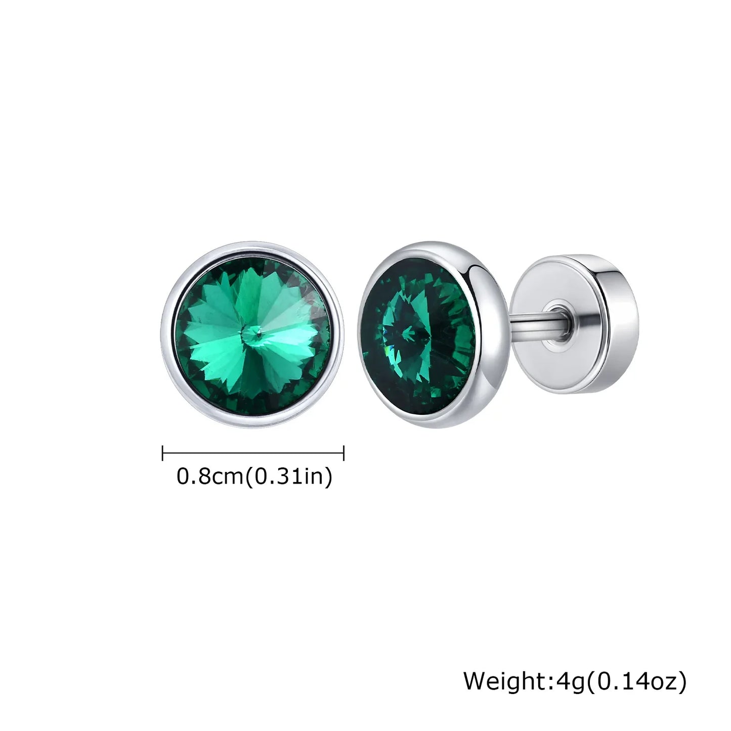 Anti Allergy Round Zircon Stud Earring for Men | AAA CZ Stainless Steel Hip Hop Classic Jewelry