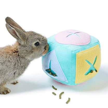 Large Rabbit Foraging Toy with Bell Washable Puzzle Feed Game Rabbit Toy for Bunnies Bunny Enrichment Toys Rabbit Toys