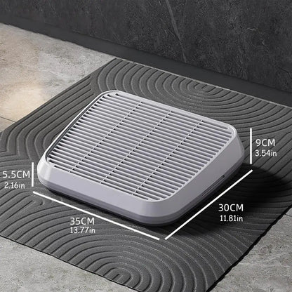 Cat Litter Tray With Sand Control Mechanism Double-layer Filtration Ramp Elevated Non-Slip Tray Anti Tracking Easy Cleaning