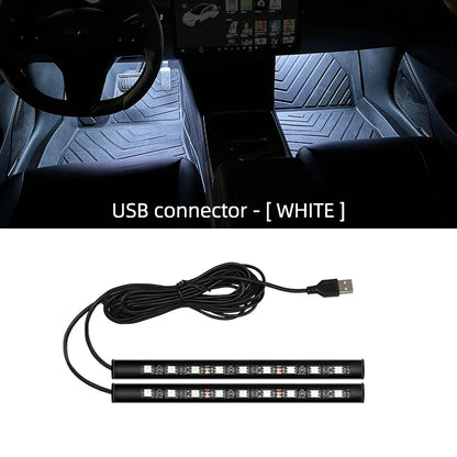 Led Car Ambient Light with USB | Universal Interior Foot Lamp Decoration