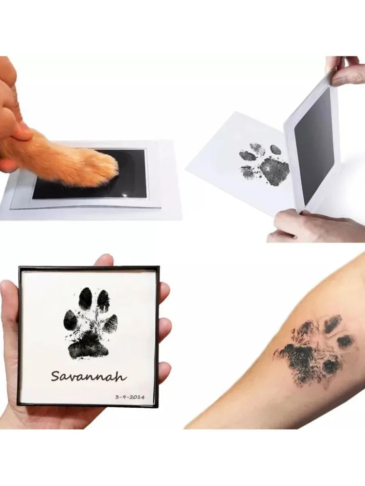 Pet Handprint And Footprint Kit For Dog & Cat, Dog Paw Print Pad Kit, Clean Touch Ink Pad For Pets