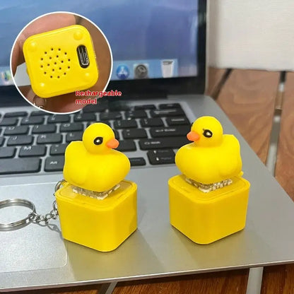 Frog Croaking Clicker Keychain | Rechargeable Fidget Toy with LED Lights