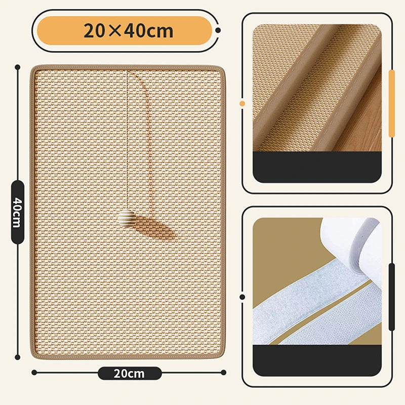 Durable Sisal Cat Scratch Pads, Cat Wall Pads, Sofa Claw Grinding Pads, Scratch Board Wall Stickers Cat Pet Toys Pet Accessories