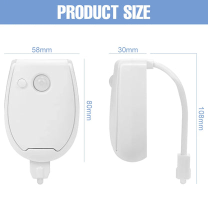 RGB LED Toilet Seat Night Light | Smart PIR Motion Sensor Lamp for Bathroom