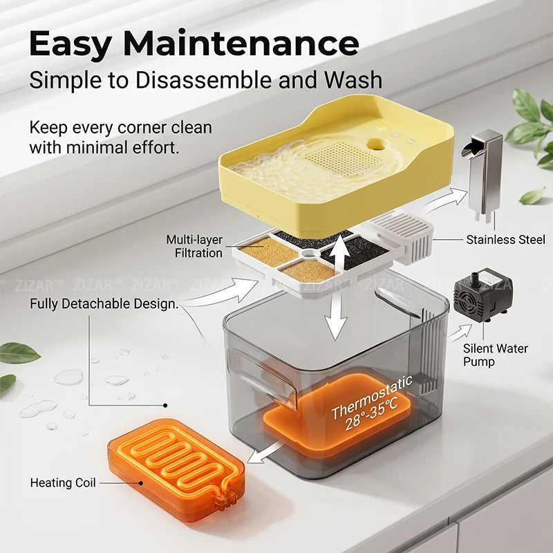 Pet Drinking Fountain Automatic Cat Water Fountain Smart Pet Water Dispenser for Dog Cat Constant Temperature Drinking Supply