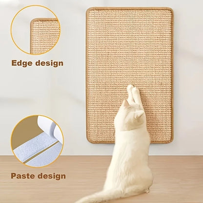 Sturdy Vertical Cat Scratching Pad Beige with Hanging Ball, Space-saving Indoor Anti-scratch Sofa Protector Pet Cat Mat