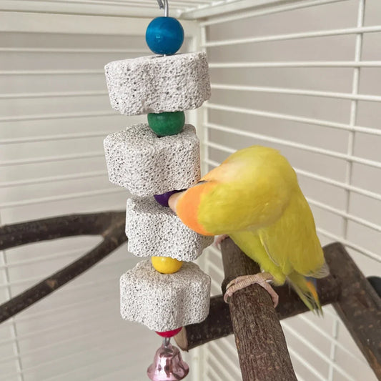 1PC Pet Teeth Grinding Volcanic Rock Toy for Parrots Hamsters Cage Accessories Bird Toy Chewing Toy