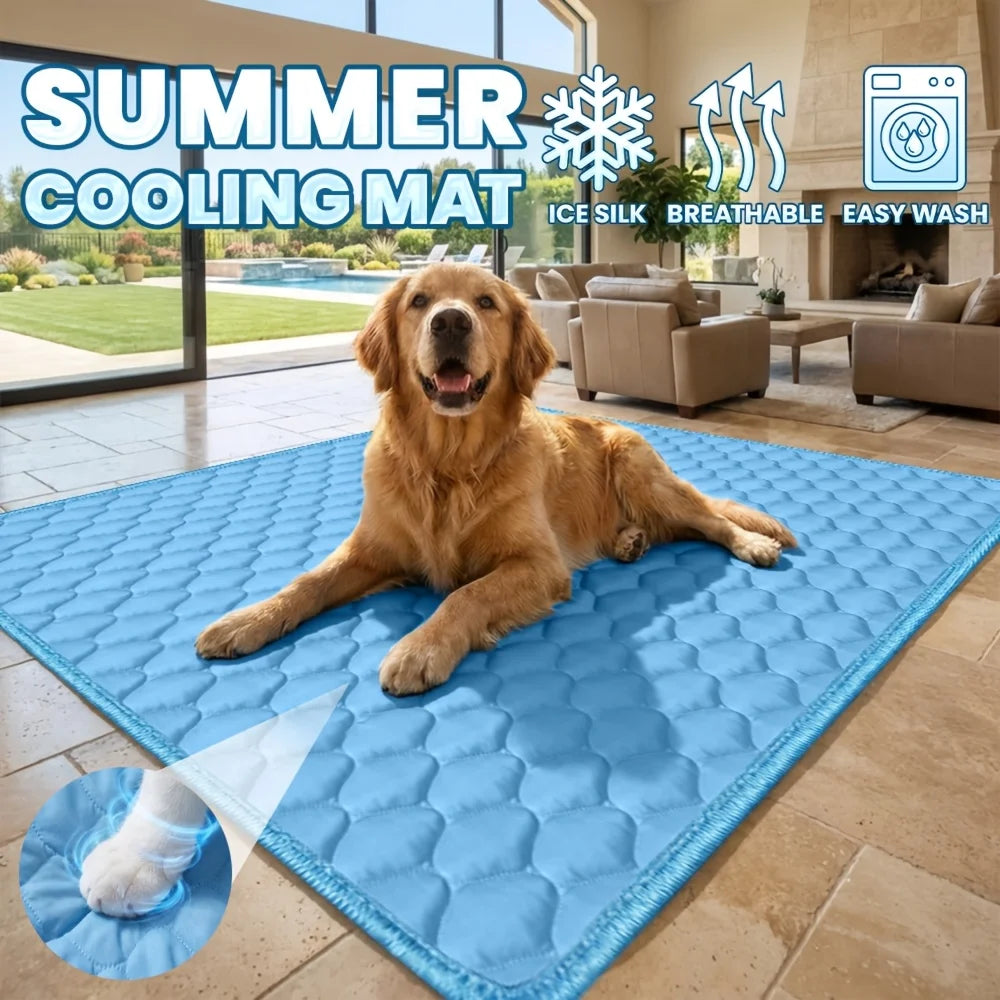 Pet Ice Mat Cooling Pet Bed Summer Cool Pad for Dogs Cats Breathable Waterproof Pet Mat Indoor Outdoor Pet Sleeping Cushion