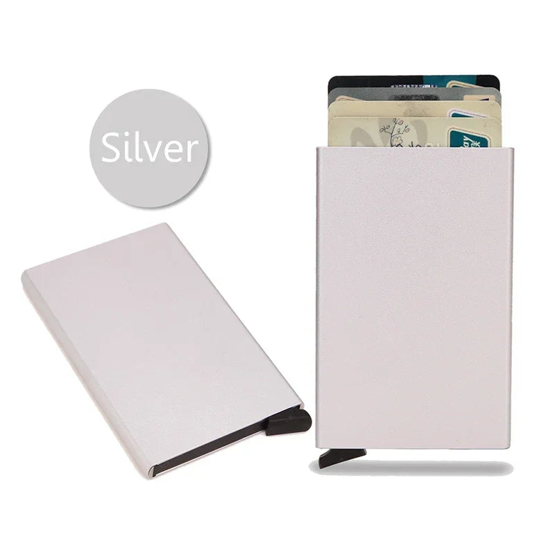 RFID Blocking Metal Wallet | Slim Pop Up Card Holder for Men and Women