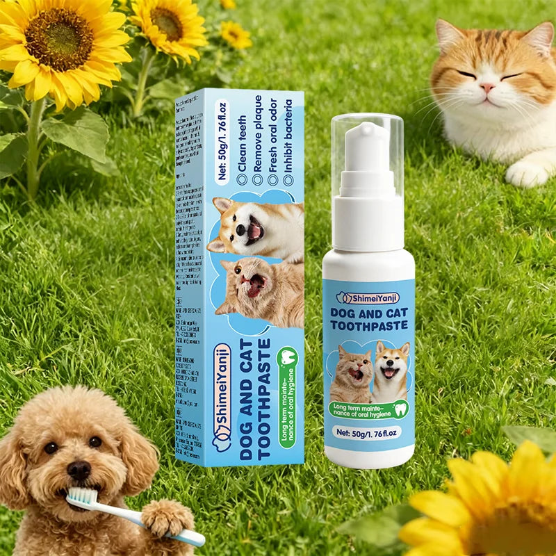 Pet Toothpaste – Pet Oral Care, Mint Flavor for Cleaning Teeth, Controls Plaque and Tartar, Suitable for Puppies and Adult Dogs,
