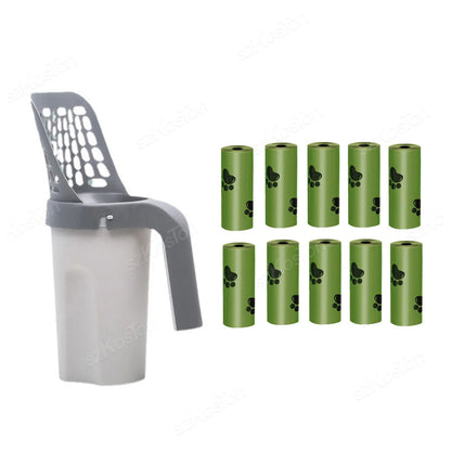 Cat Litter Shovel with Refill Bag For Pet Filter Clean Toilet Garbage Picker Cat Supply Cat Litter Scoop Box Self Cleaning Tools
