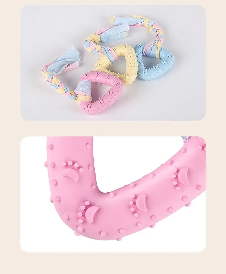 Dog Toys Bichon Frise Teddy Braided Rope Knot Indoor Training Interactive Play Grinding Teeth Cleaning Rubber Pets Toy Supplies