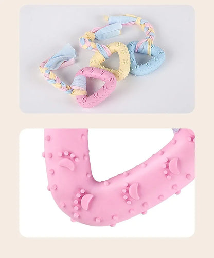 Dog Toys Bichon Frise Teddy Braided Rope Knot Indoor Training Interactive Play Grinding Teeth Cleaning Rubber Pets Toy Supplies