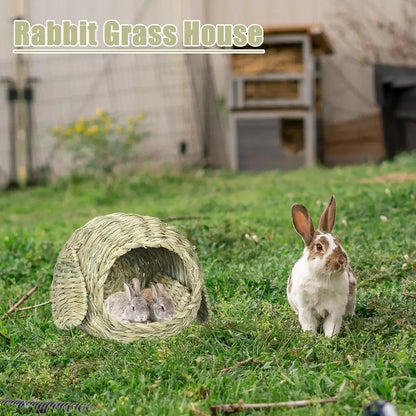 Bunny Grass House Hand Crafted Bunny Hut Comfortable Natural Grass Hideaway And Playhouse For Rabbits And Guinea Pigs Hut