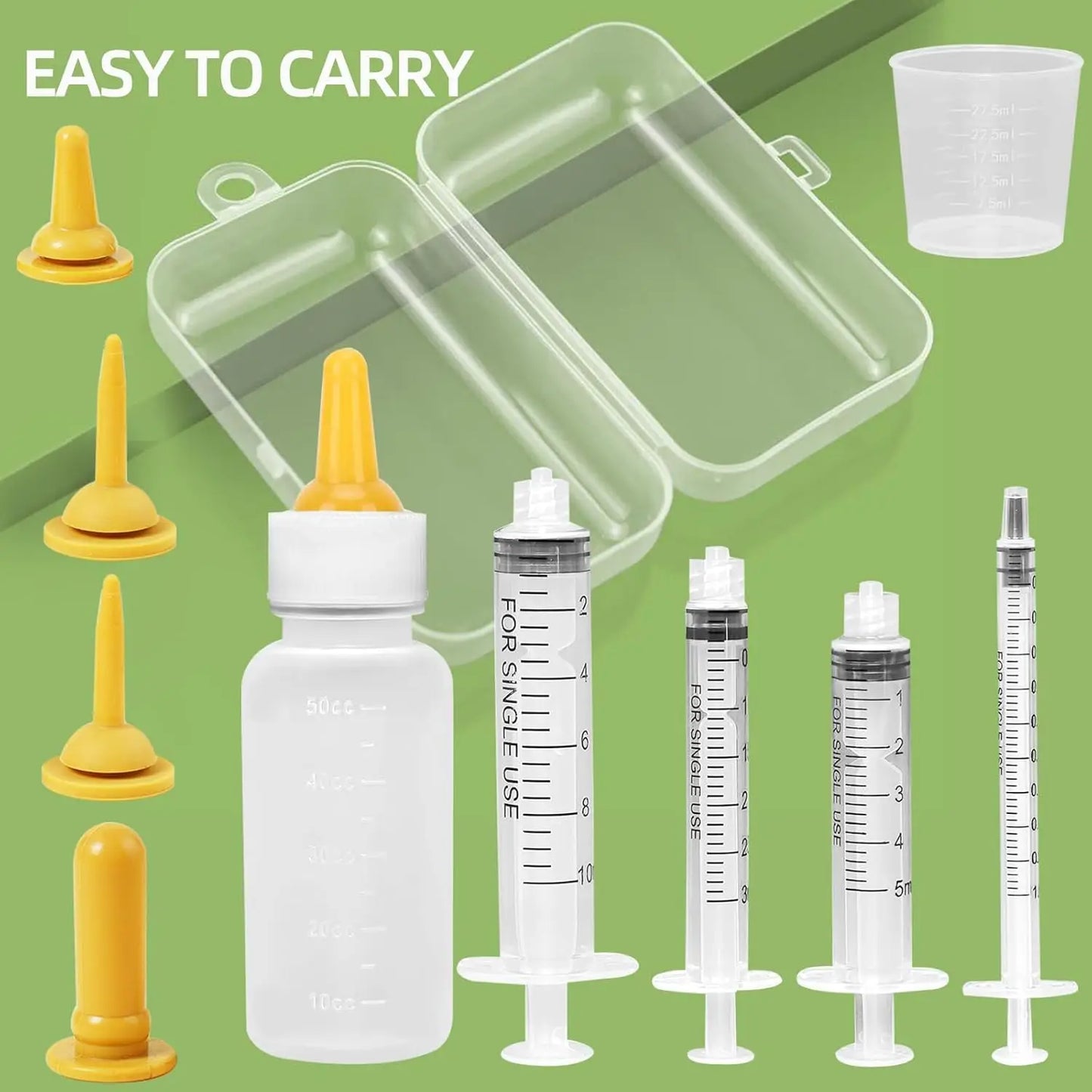Nursing Bottle Set – Pet Bottle with Nipple – Handmade Feeding Set for Cats and Rabbits