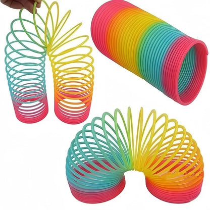 Rainbow Circle Folding Toy | Colorful Spring Coil Stress Relief Pen Holder