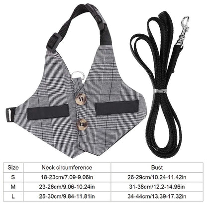 Rabbit Vest with Leash Soft Breathable Gentlemanly Style Rabbit Clothes for Playing Exercising and Outdoor Activities