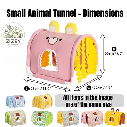 Small Animal Tunnel Hideout Cute Bed Cave Toy for Guinea Pig Rabbit Ferrets Hedgehog Rat Chinchilla Cage Accessory