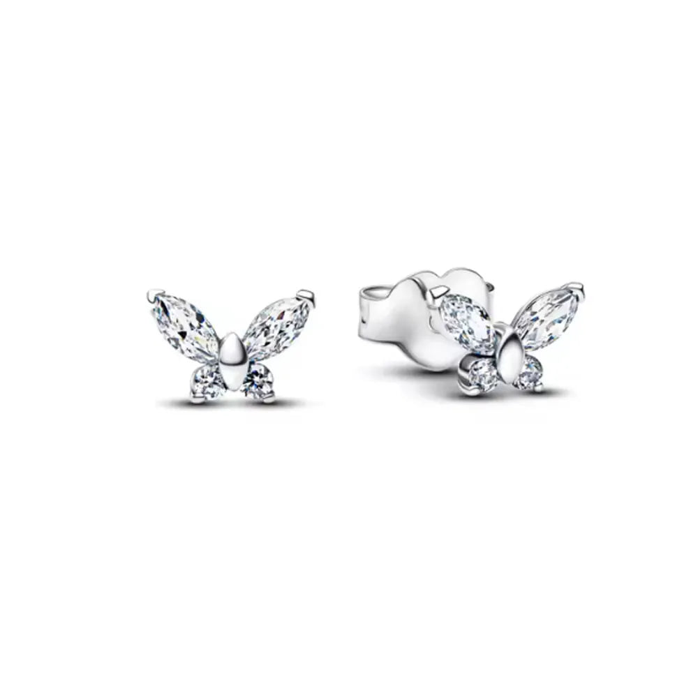 925 Silver Butterfly Cherry Stud Earrings | Fine Jewelry Gift for Women