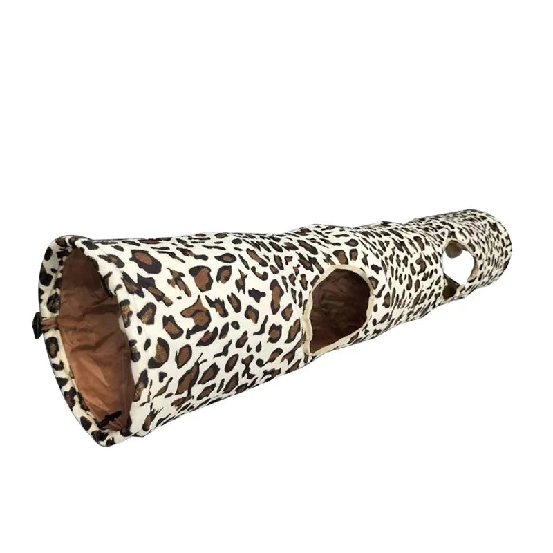 Perfect Cat Tunnel Leopard Print Crinkly 2 Ways Fun Pet Tunnel Kitten Play Toy Collapsible Rabbit Toys Cat Products
