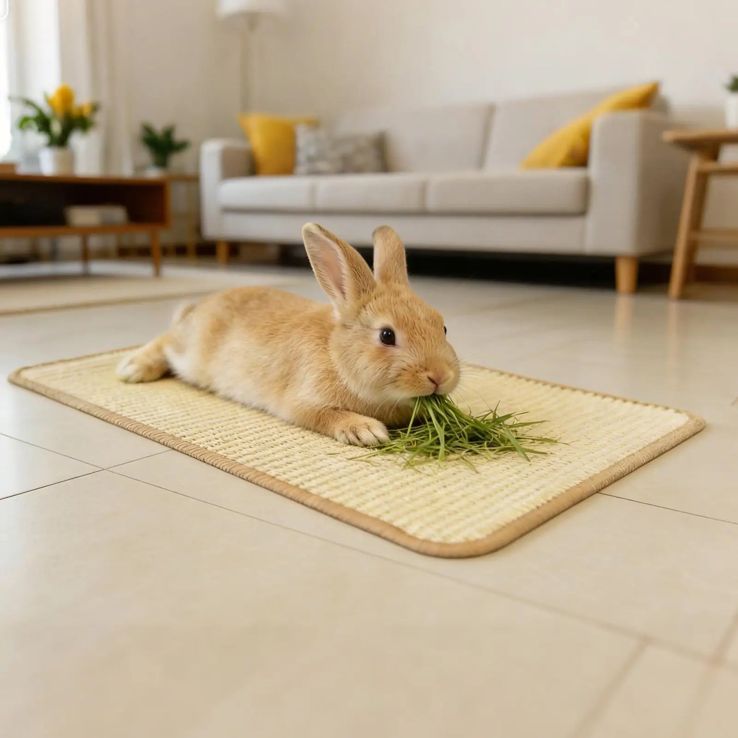 Rabbit Scratching Mat Indoor Foraging Scratcher Rug 15.7x23.6 In Scratch Board For Cage Hutch Floor Home Resting Biting Sleeping