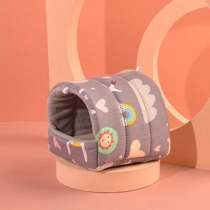Cute Mini Cage Rabbit Squirrel Winter Warm Cotton Mat Guinea Pig Nest Hamster House Small Animal Sleeping Bed Pet Hanging Cage