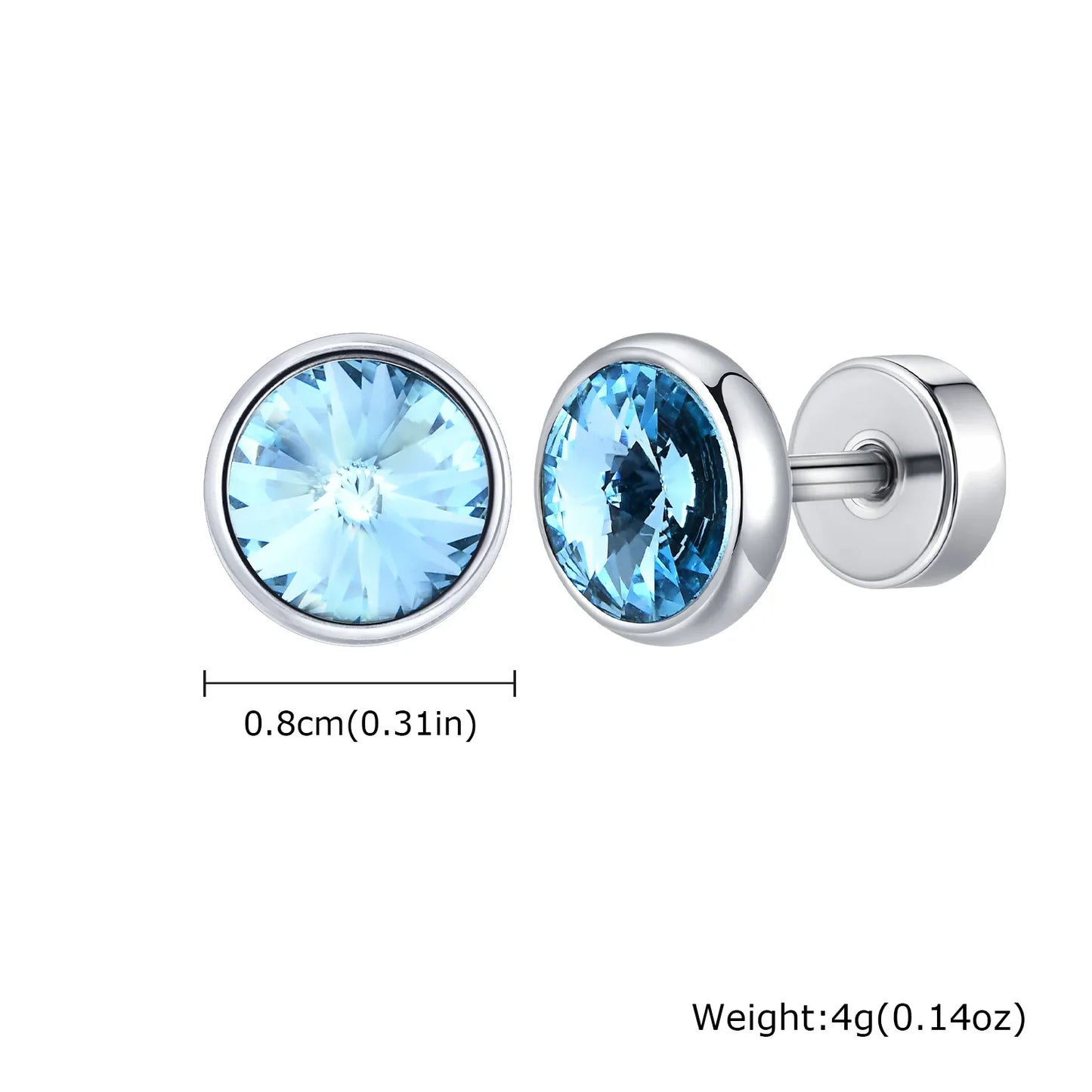 Anti Allergy Round Zircon Stud Earring for Men | AAA CZ Stainless Steel Hip Hop Classic Jewelry