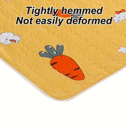 1 Cute Carrot-Shaped, Super Absorbent, Reusable Rabbit Toilet Mat with a Random Pattern, Easy to Clean, Machine Washable, Non-Slip, Suitable for Rabbit and Dog Pee Pads, Also Can Be Used for Rabbit Cage Decoration, Suitable f