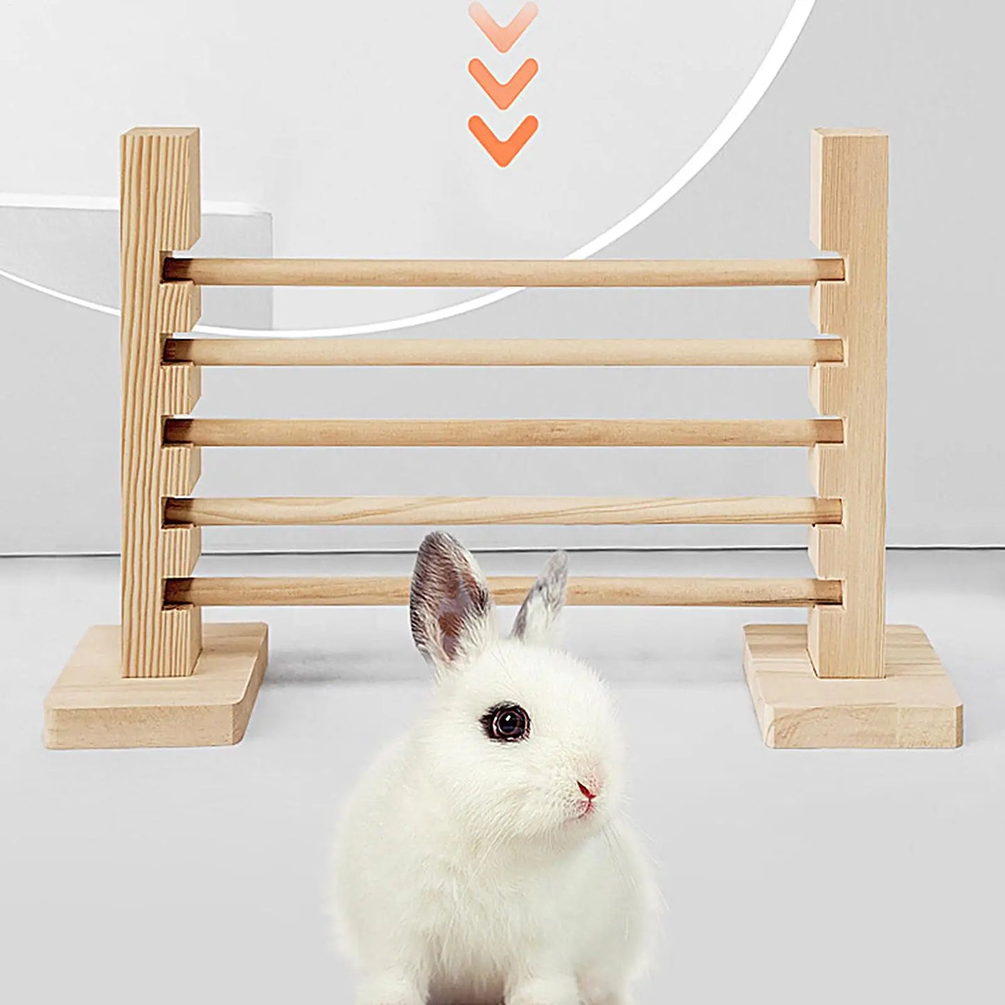 Rabbit Exercise Obstacle Wooden Bunny Agility Equipment Adjustable Height Small Animal Toy Training Games for Pet Habitat Ferret