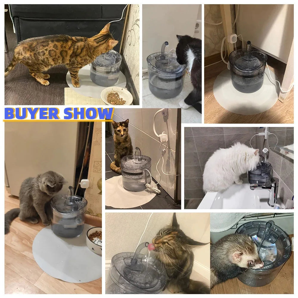 Pet Automatic Cat Water Fountain with Filters Ultra Silent USB Electric Water Pump Pet Drinking Water Dispenser for Cats Dogs
