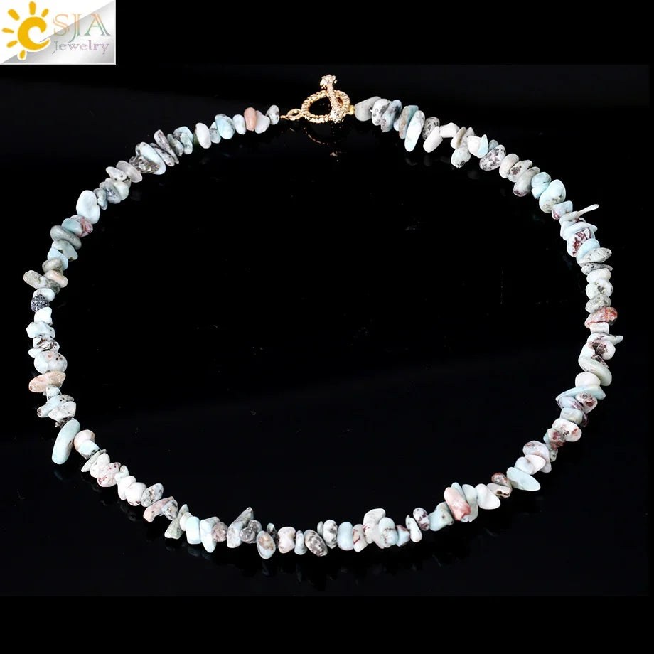 Natural Chip Stone Choker Necklace | Bohemia Crystal Bead Jewelry