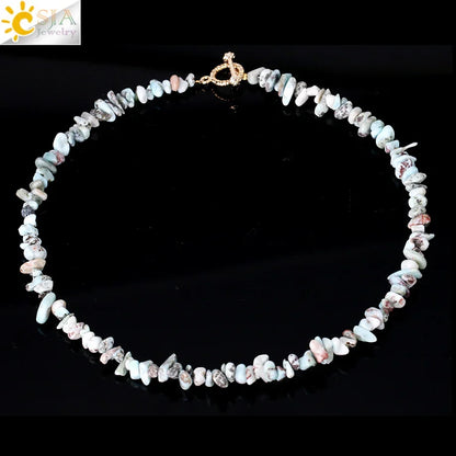 Natural Chip Stone Choker Necklace | Bohemia Crystal Bead Jewelry