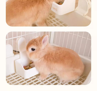 Large-capacity Rabbit Food Bowl with Secure Base Durable and Bite-resistant