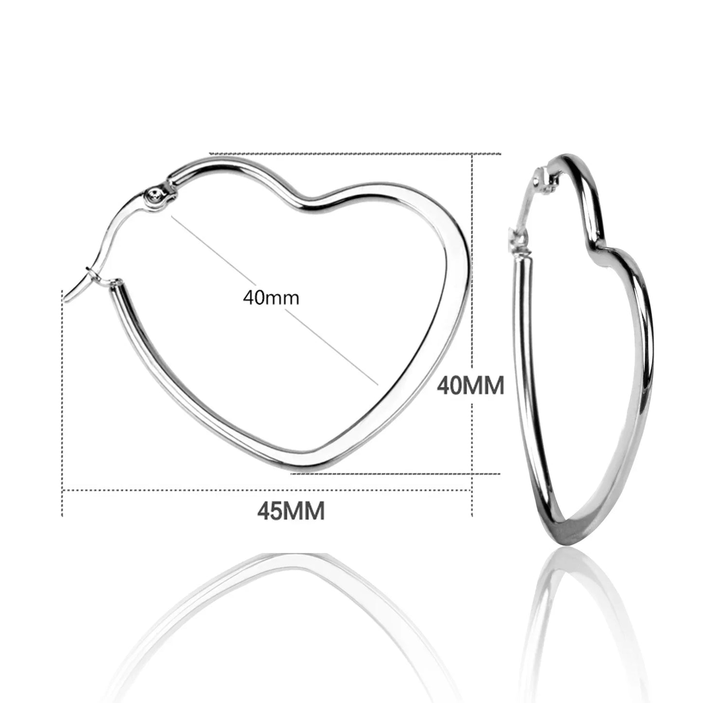 LUXUSTEEL Stainless Steel Hoop Earrings | Simple Geometric Shapes for Women