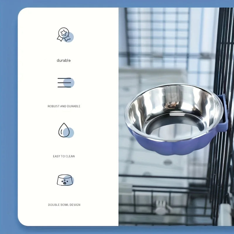 Pumpkin Shaped Small Pet Food and Water Bowl, Movable and Lifting Pet Carrier Bowl Pet Feeding Supplies