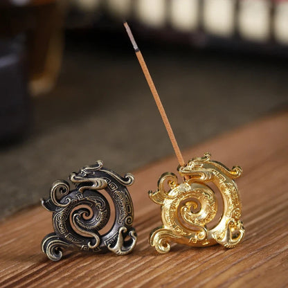 Dragon Turtle Incense Holder | Brass Alloy Incense Burner with Snail Sculpture